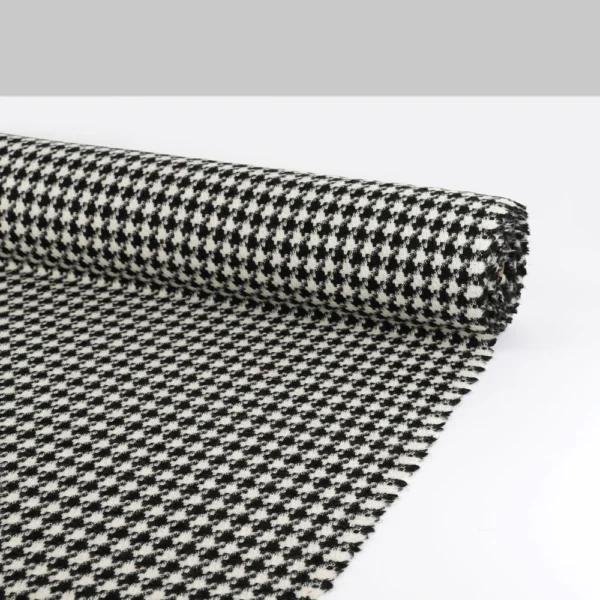 Wool Blend Houndstooth Coating - Magpie - Image 3