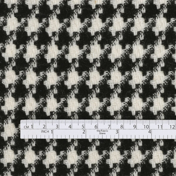 Wool Blend Houndstooth Coating - Magpie - Image 4