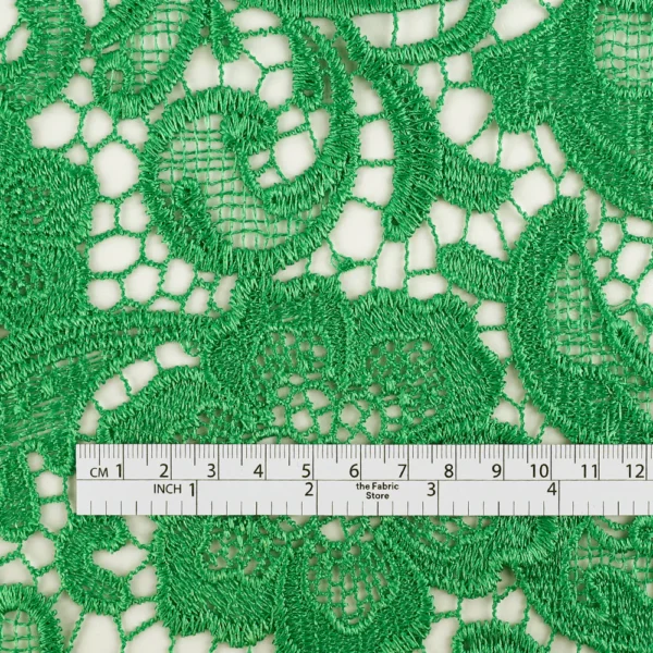 Harlequin Flower Guipure Lace - Shamrock - Image 4