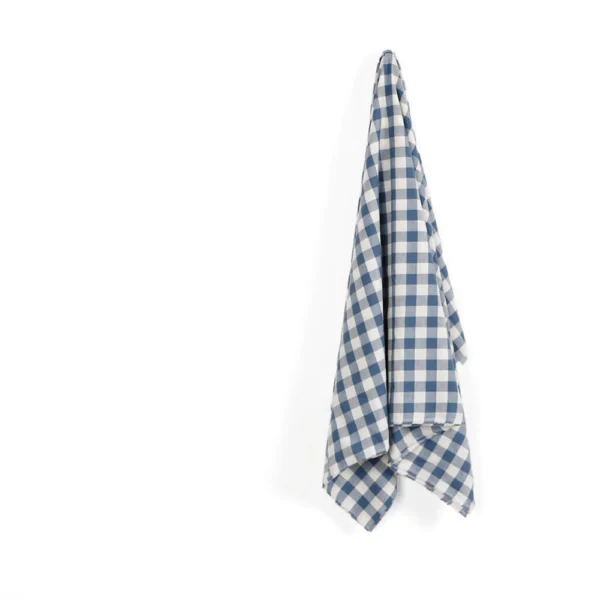 Fleck Cotton / Linen Gingham - Cadet Blue - Image 2