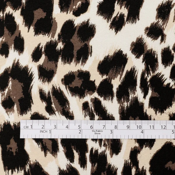 Leopard Wool / Silk Suiting - Cream - Image 5