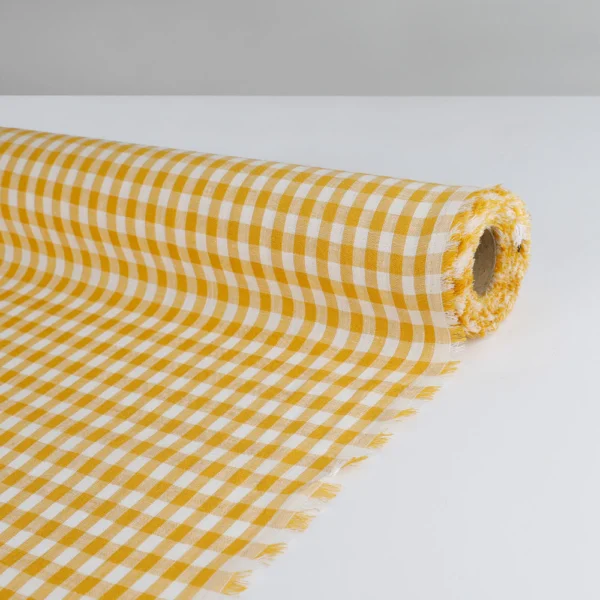 Gingham Linen - Canary - Image 3