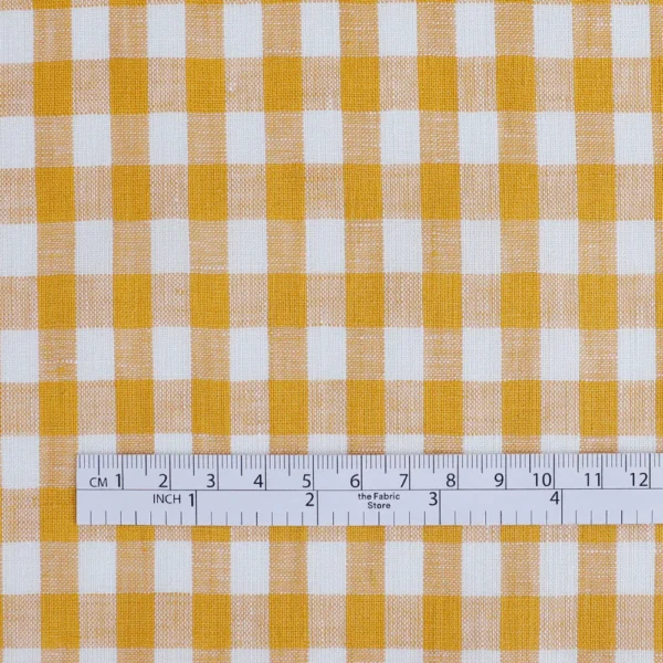 Gingham Linen - Canary - Image 4