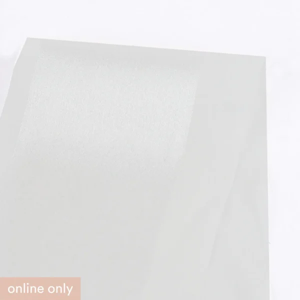 Satin Stripe Silk Chiffon - White - Image 2