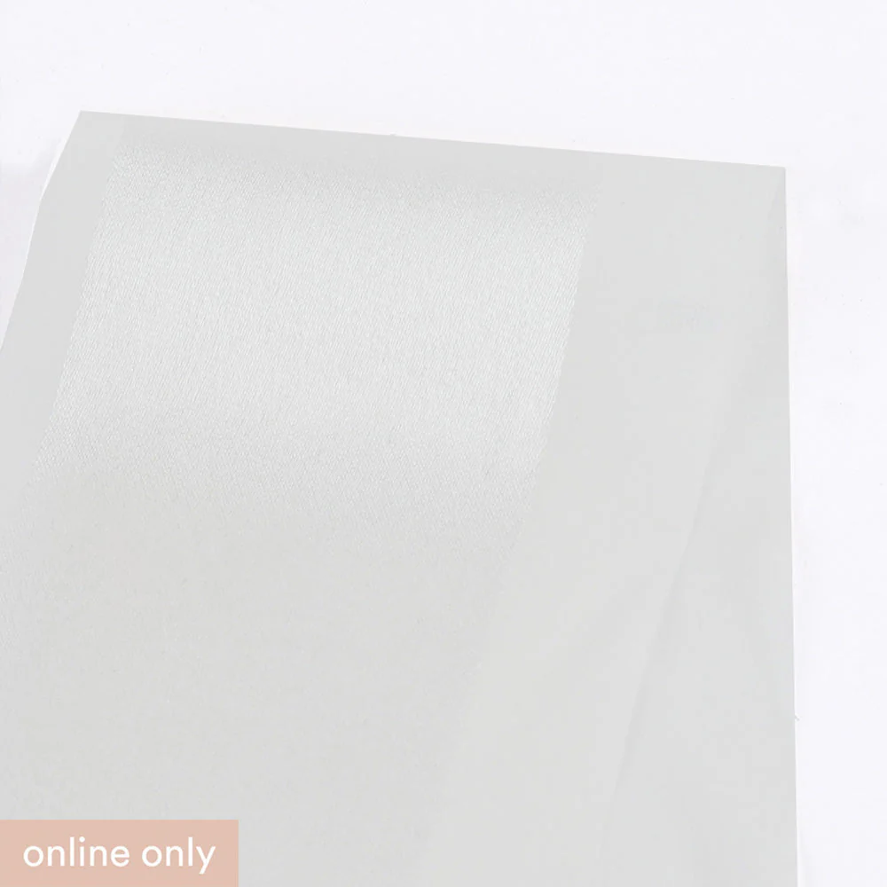 Satin Stripe Silk Chiffon - White - Image 2