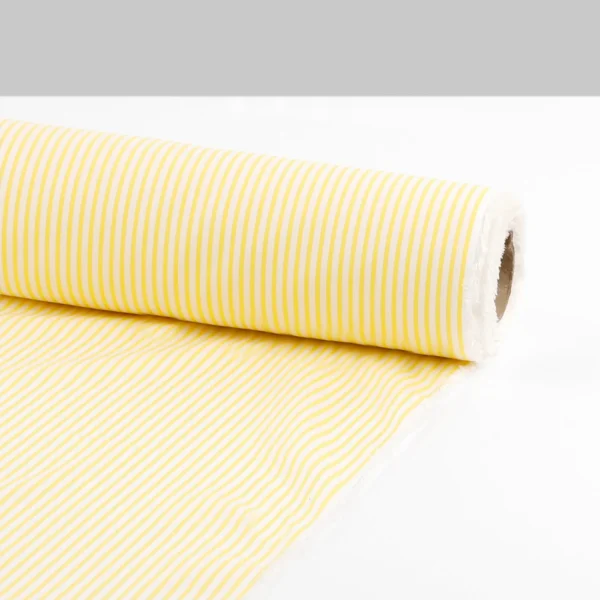 Candy Stripe Cotton / Cupro Shirting - Lemon - Image 3