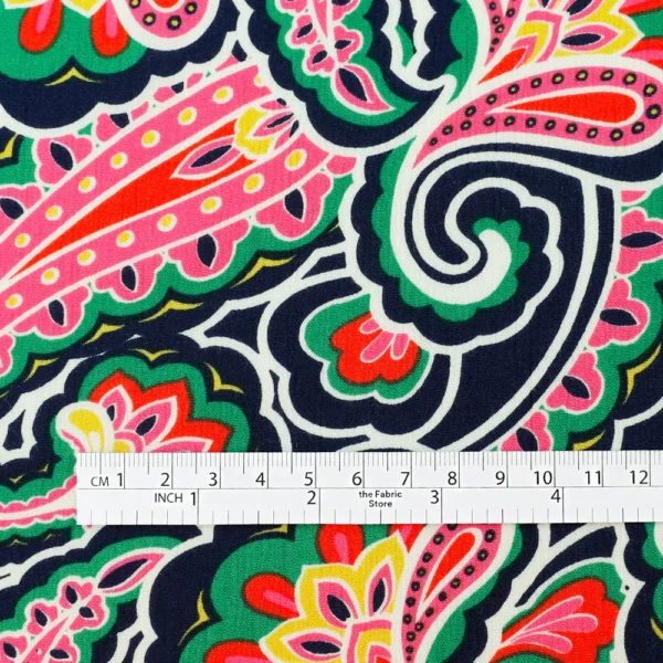 Funky Paisley Viscose Muslin - Pink Mix - Image 4