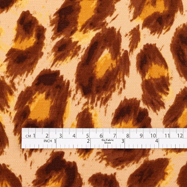 Leopard Print Cotton / Linen Canvas - Spice - Image 4