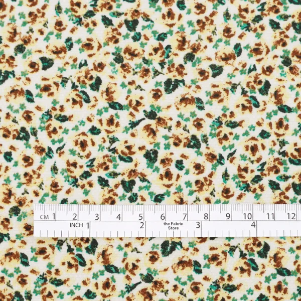 Prairie Floral Stretch Linen / Cotton - Honey Bee - Image 4